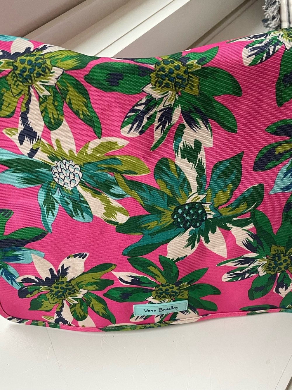 Vera Bradley Hot Pink Tropical Floral Shoulder Messenger Bag